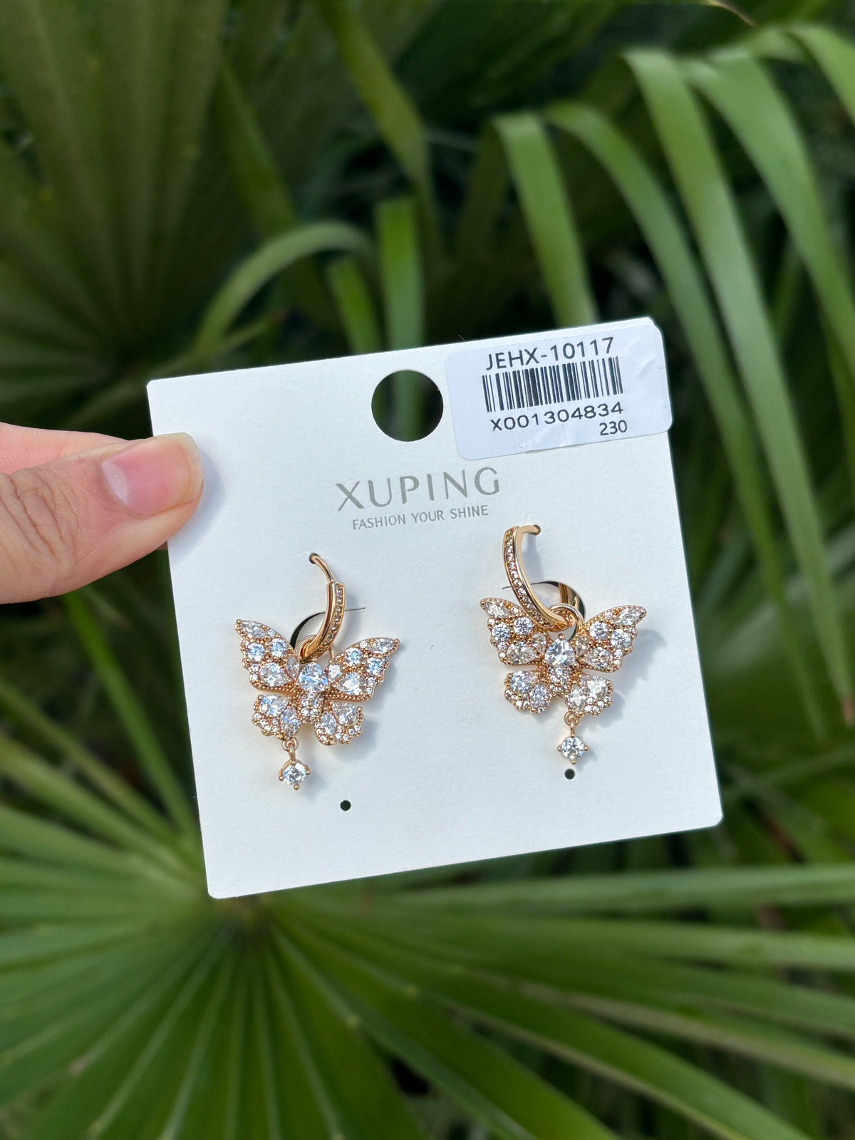 Xp butterfly white earring #4834