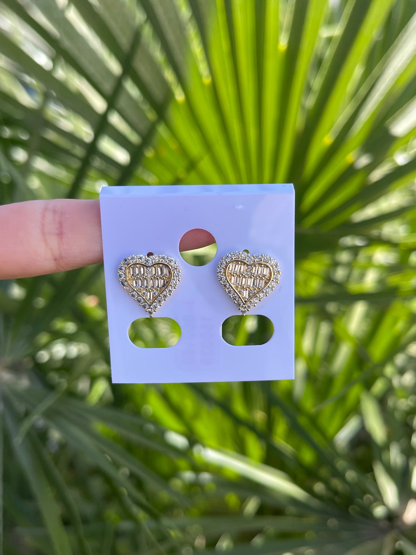Heart diamanté earring