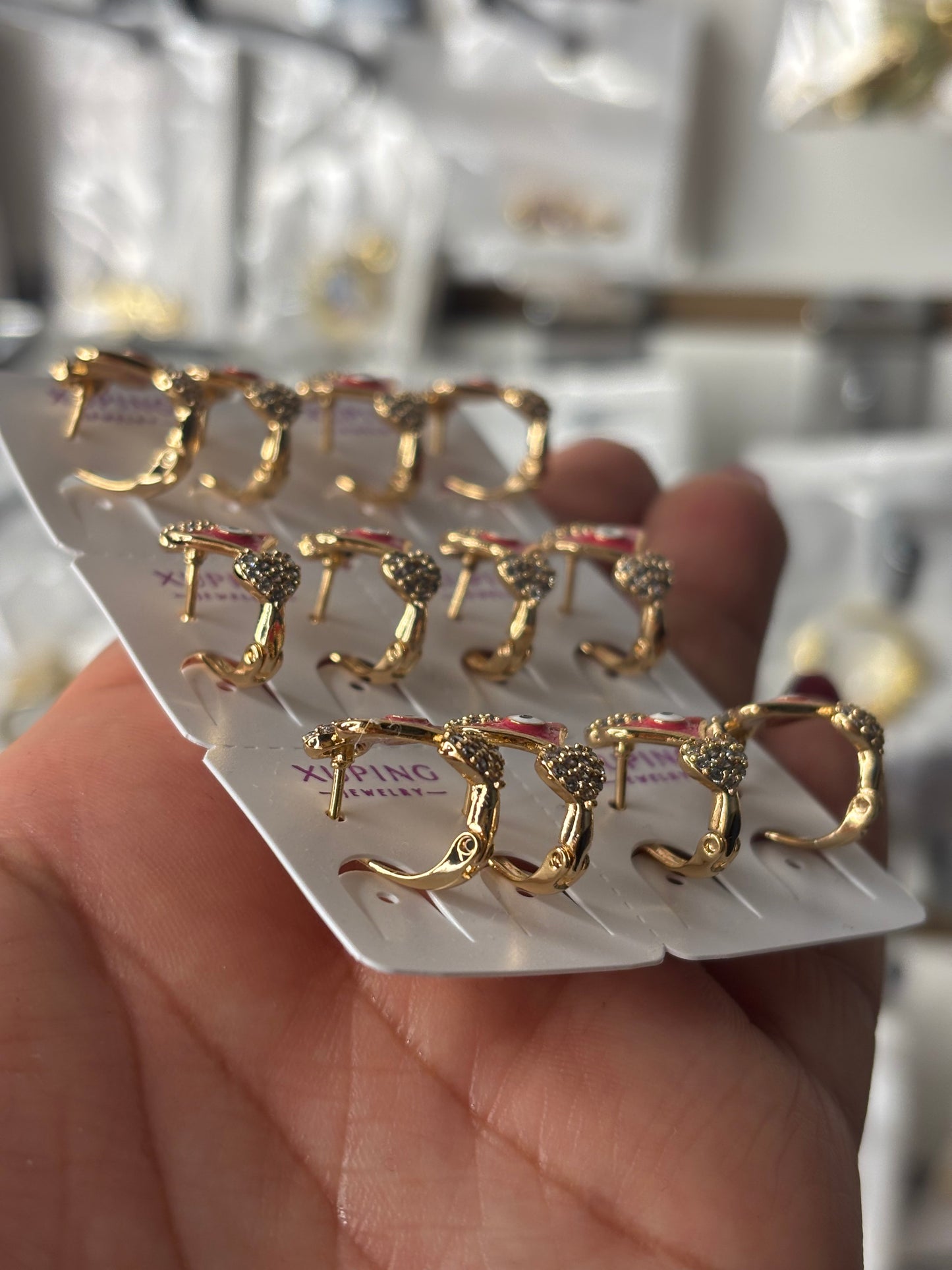 Red Ojo Earring 6pc #7221