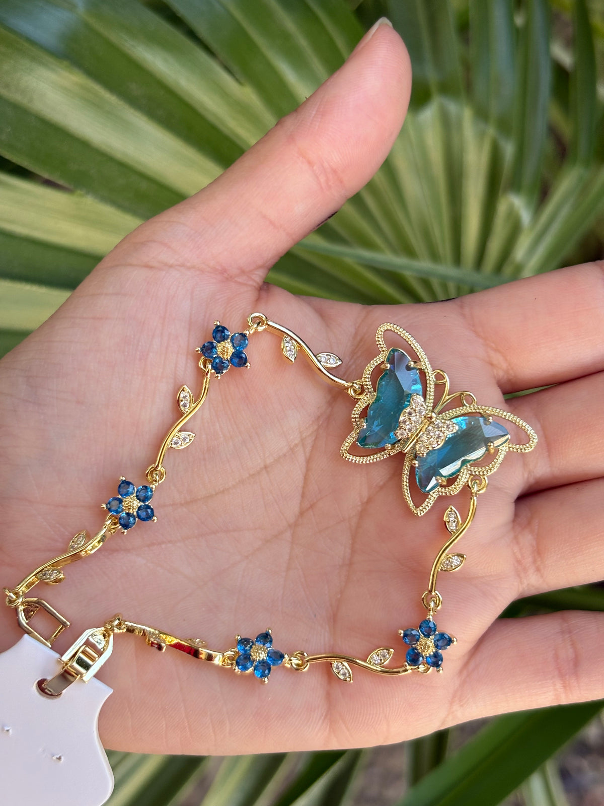 75-A Butterfly blue bracelet