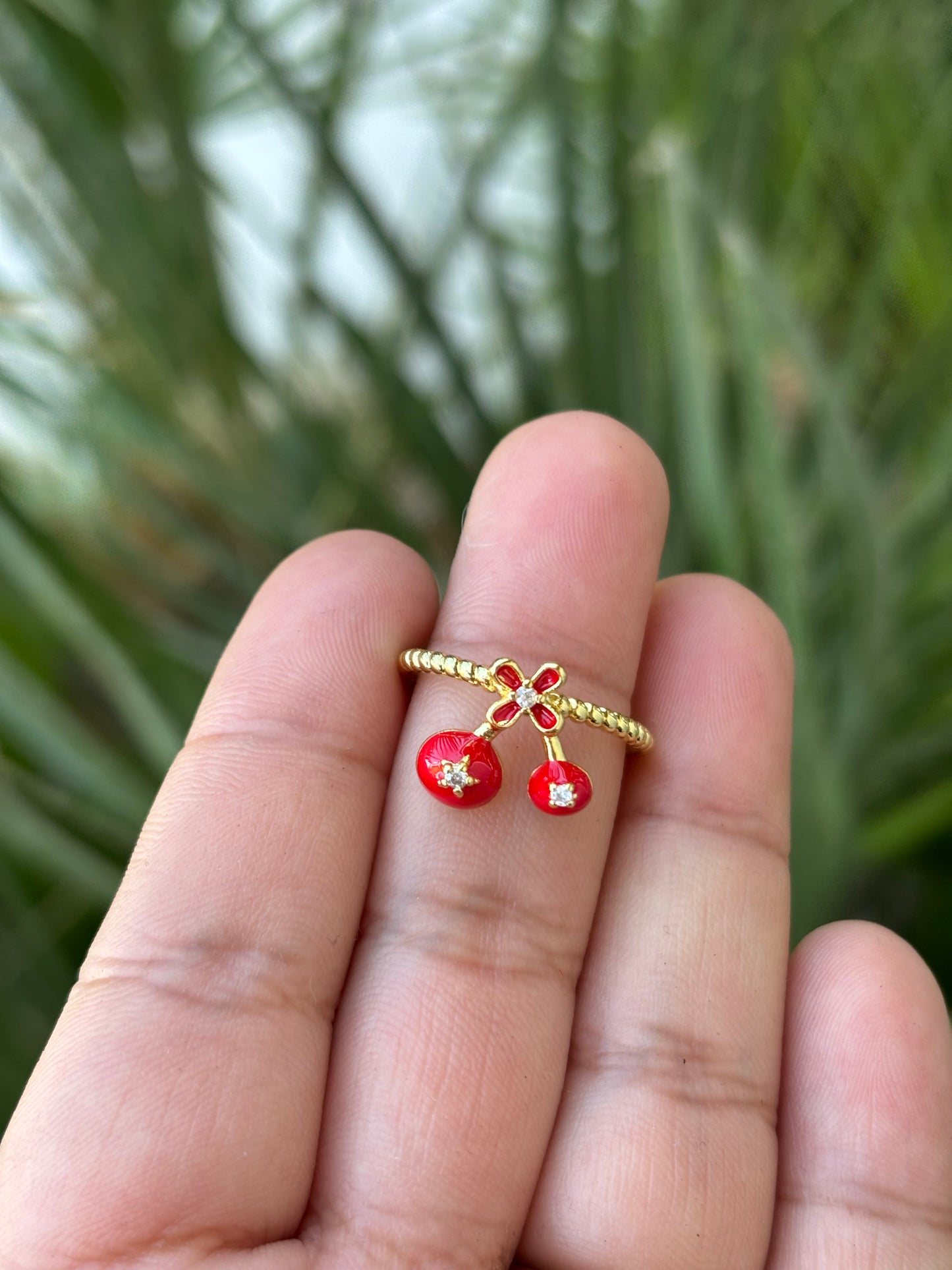 Cherry Flower Adjustable Ring
