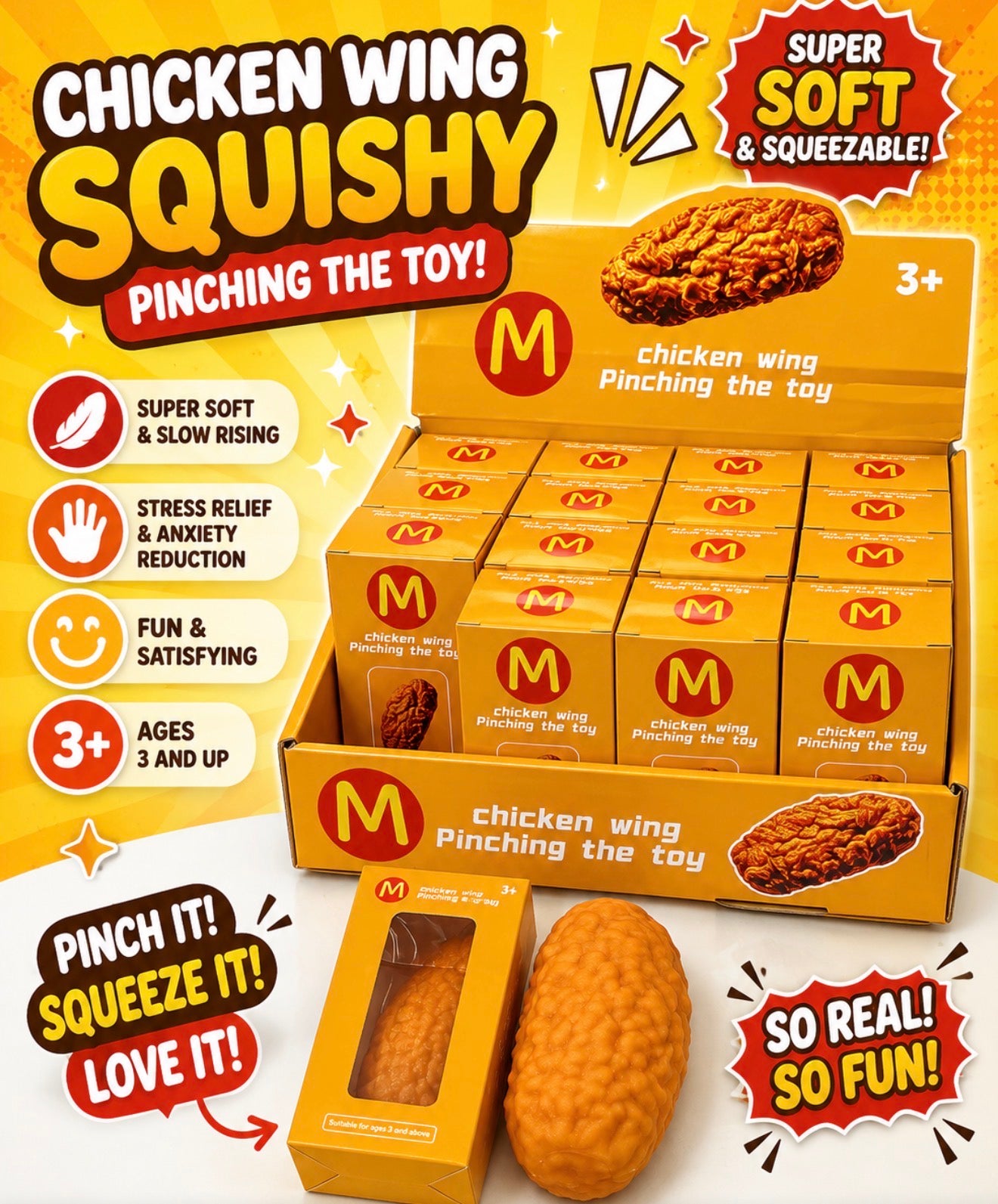 16pc Chicken Nugget Squishy