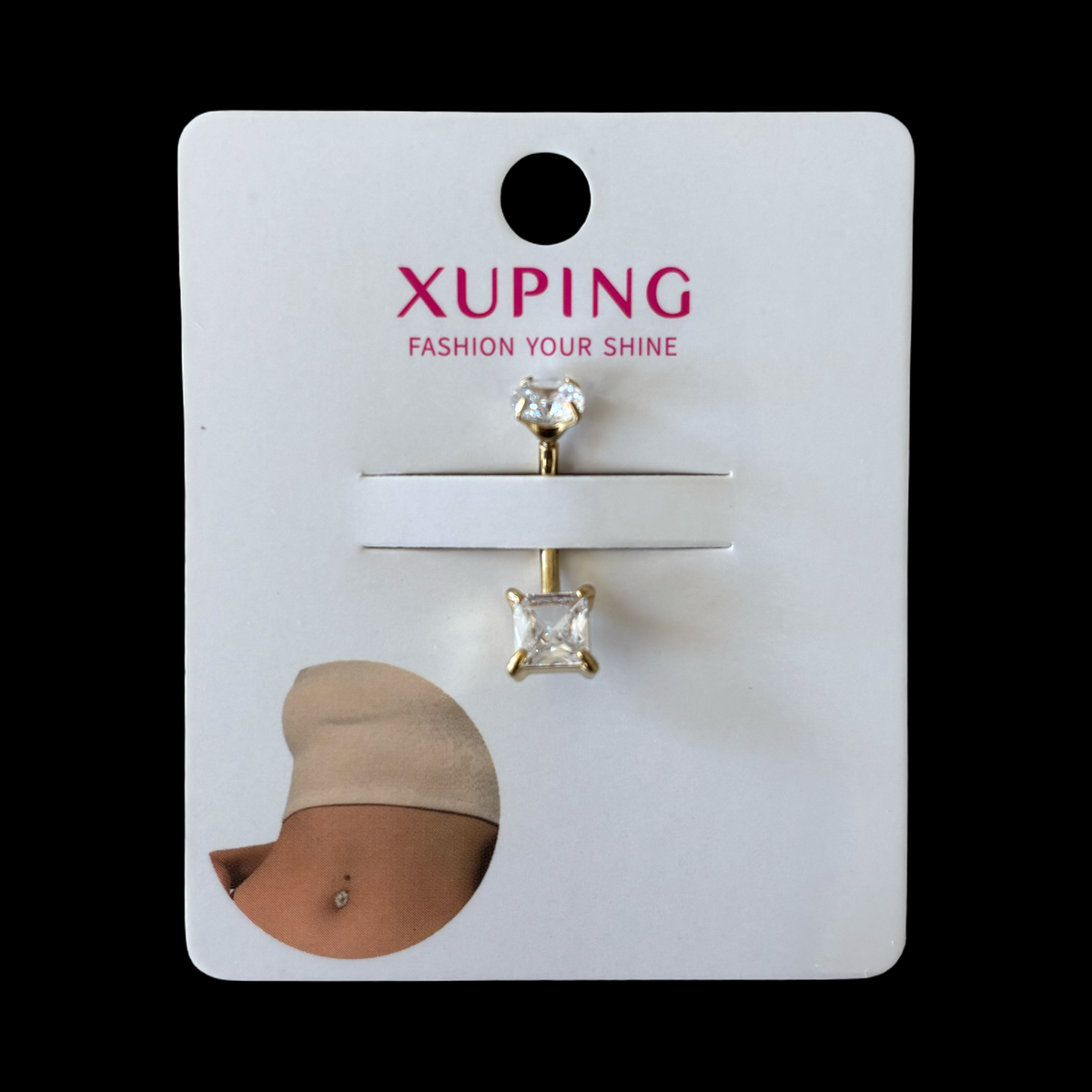 1-P Square Mini belly piercing