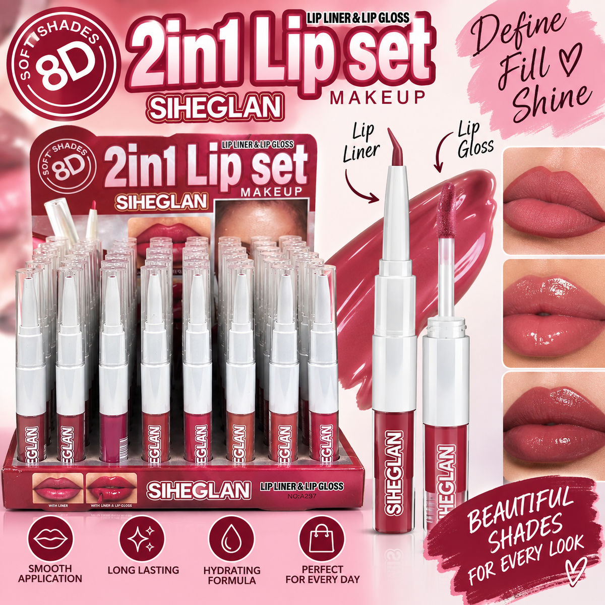 2in1 Lip Duo 48pc #A297