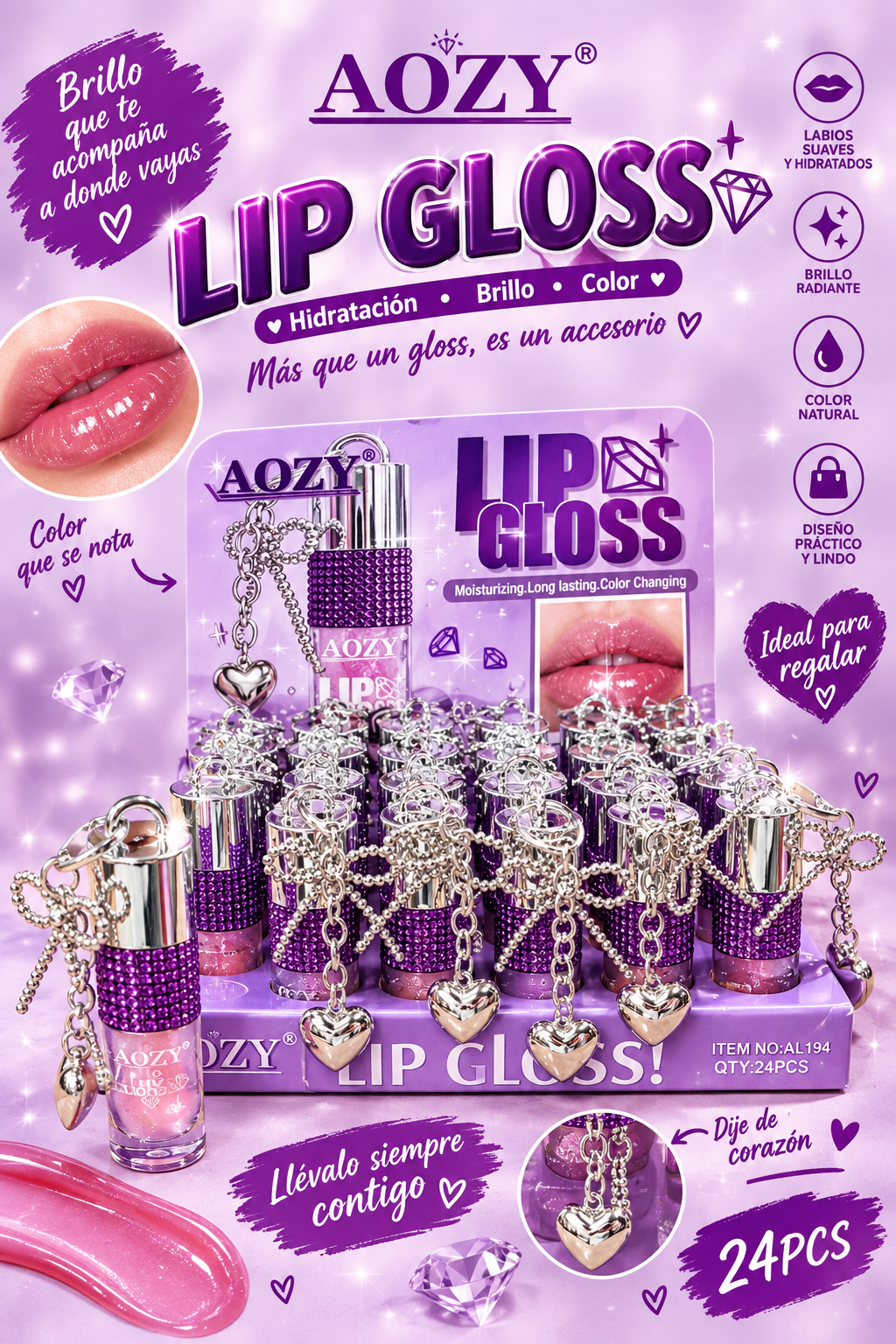 Lip purple 24pcs