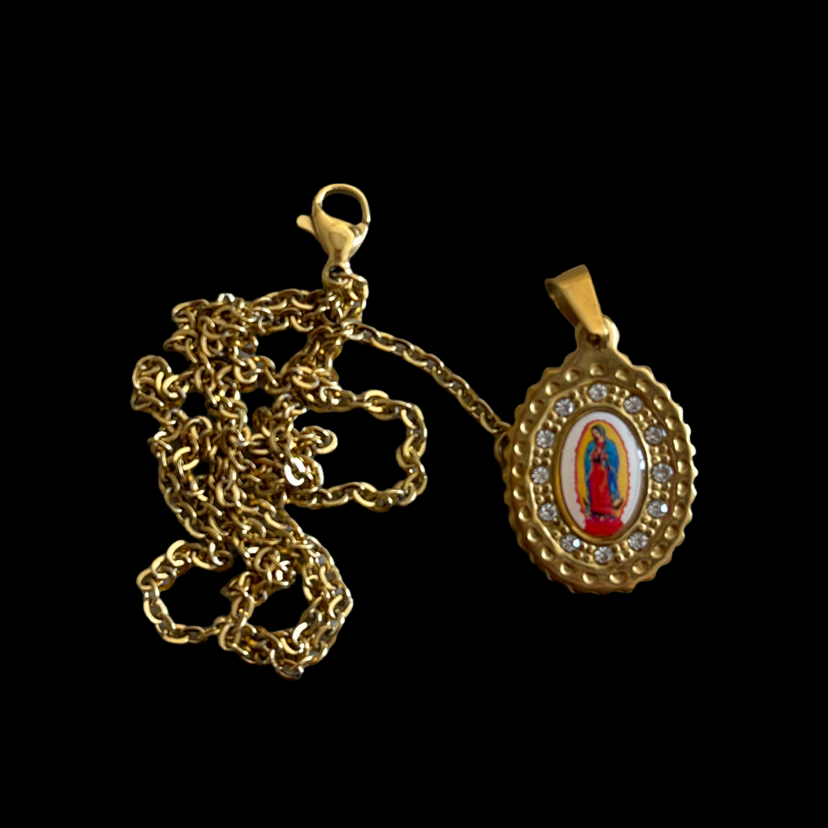 SS-9 Virgen pendant/chain stainless steel