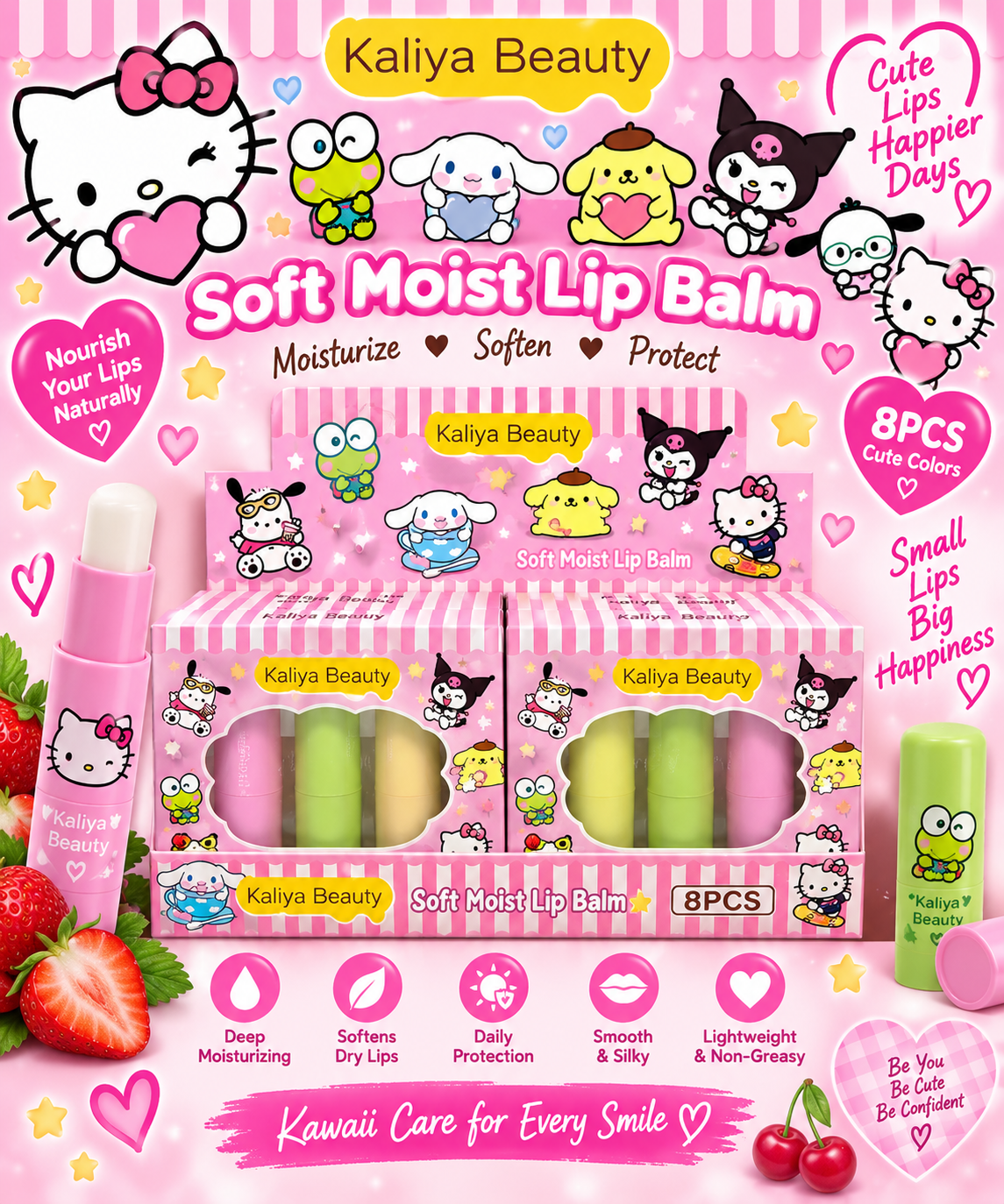 8 Sets-Kaliya Lip Balm Trio #57007