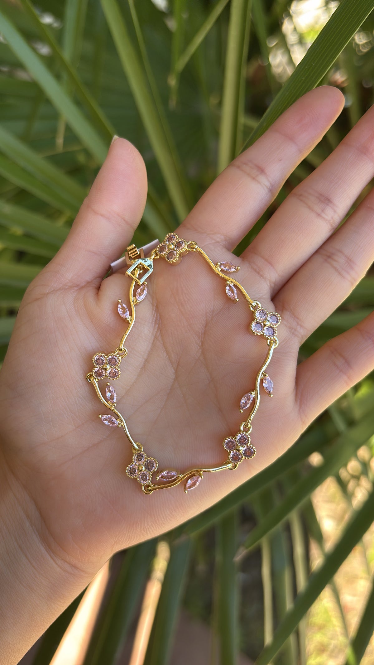 108-A flower pink bracelet