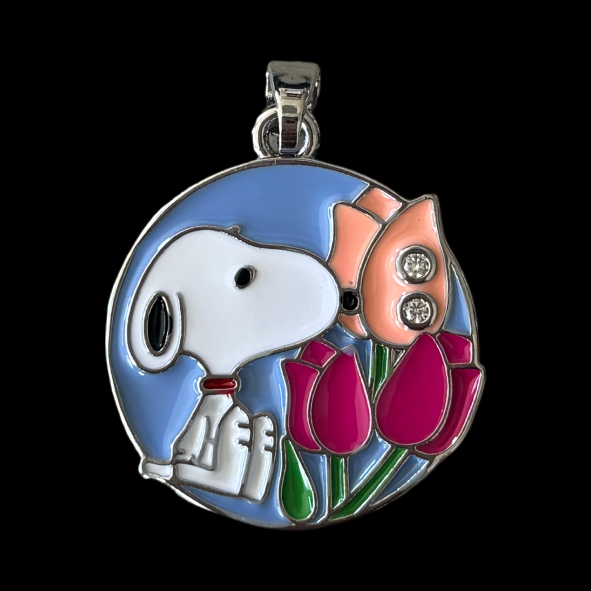P-87 Snoopy tulips pendant