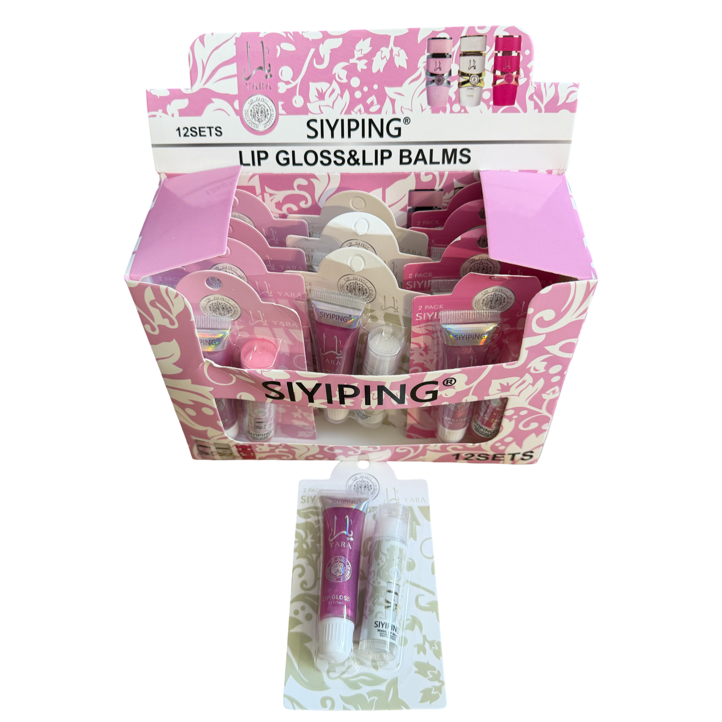 12pc Dúo Lip Gloss & Lip Balm
