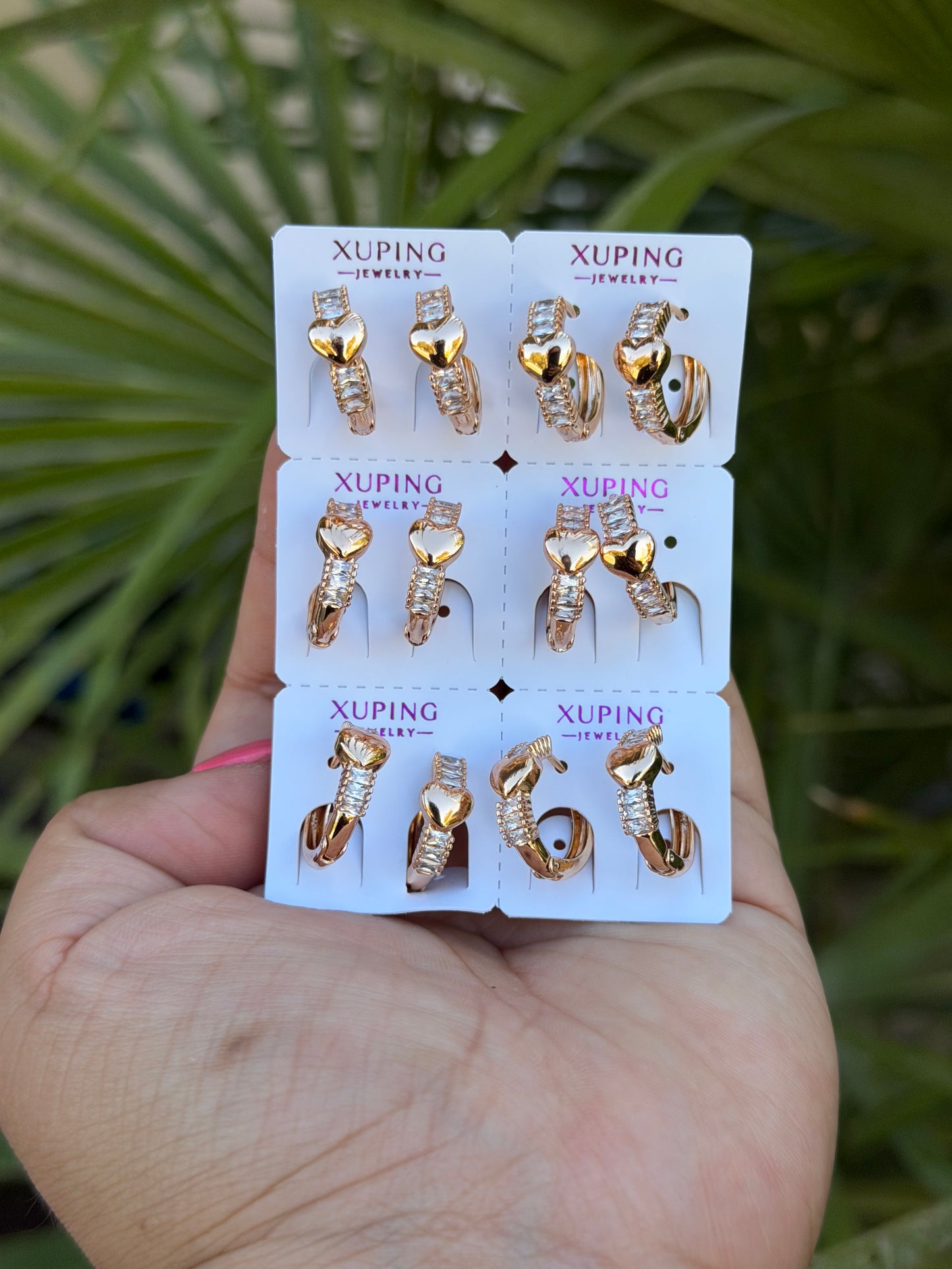 Heart white earring pack #2488