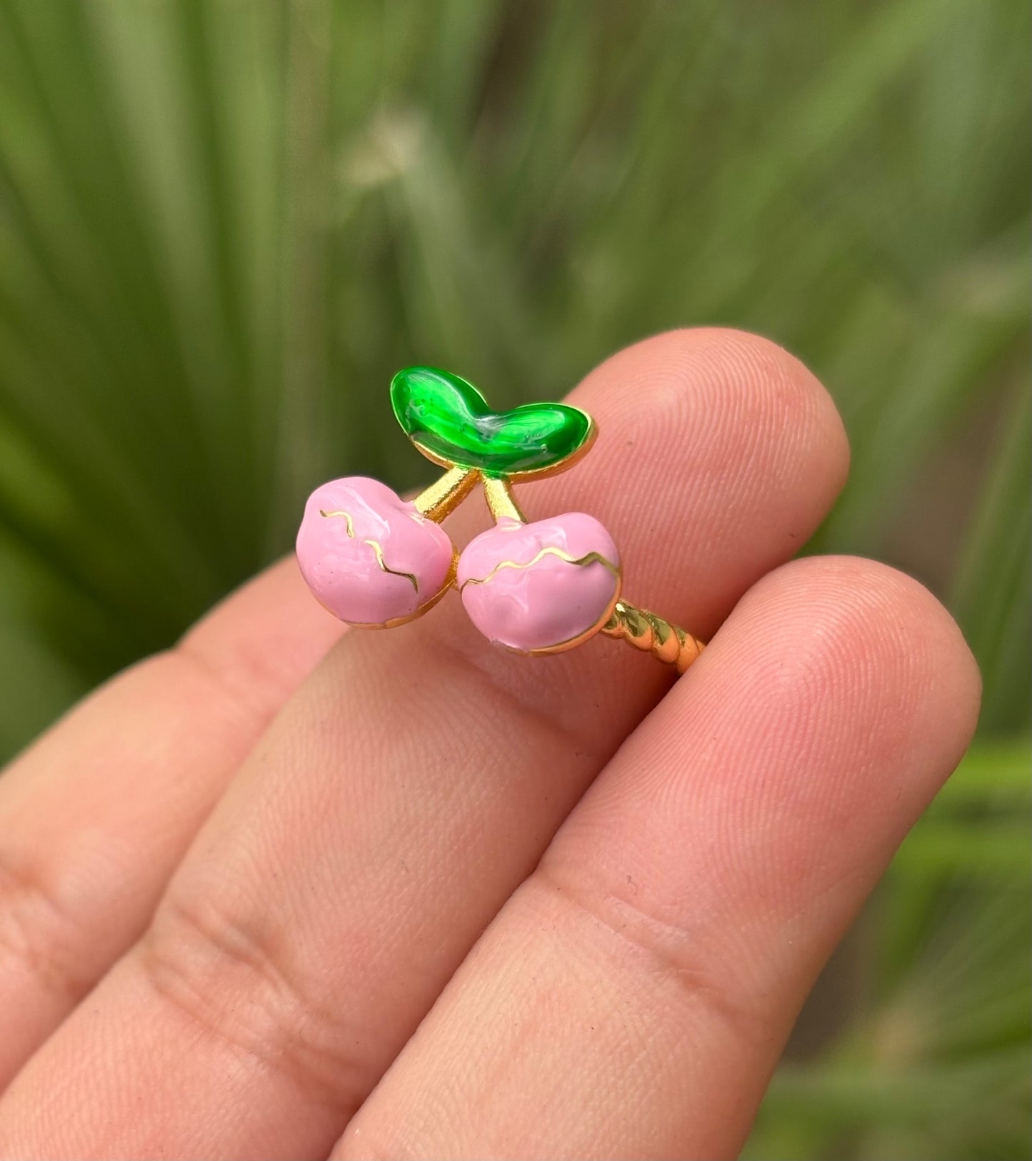 Pink Strawberry Ajustable Ring