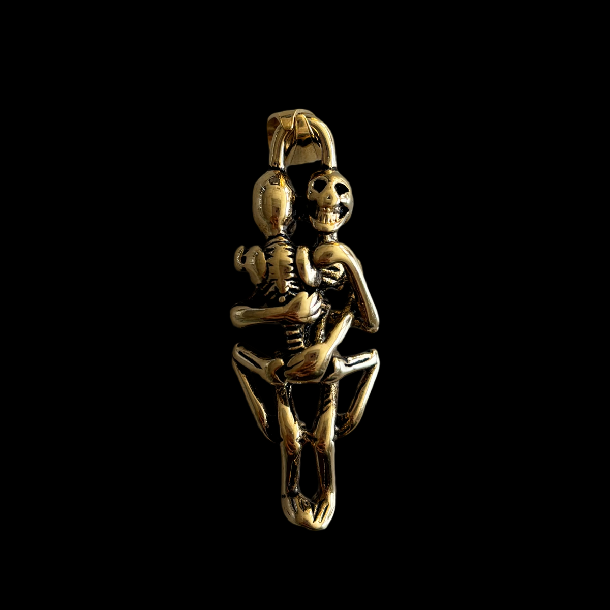SS-17 skeletons hugging pendant stainless steel