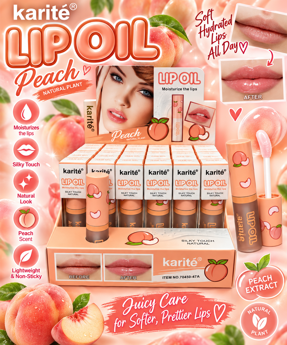 Peach Lip Oil 24pc #70450