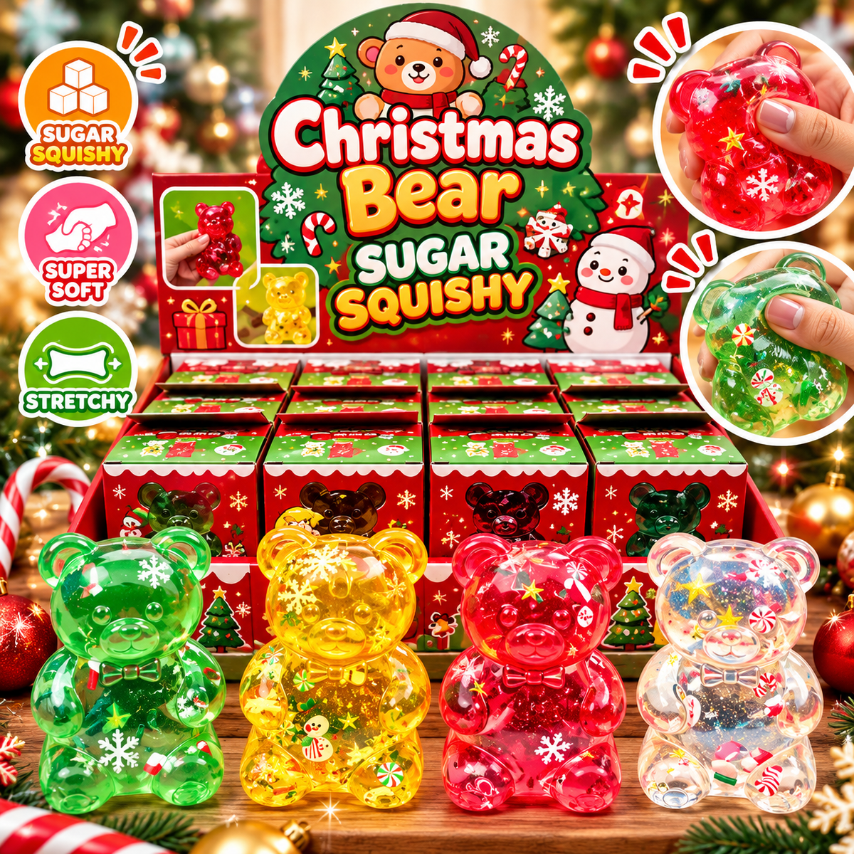 Christmas Bear Squishy 12pc