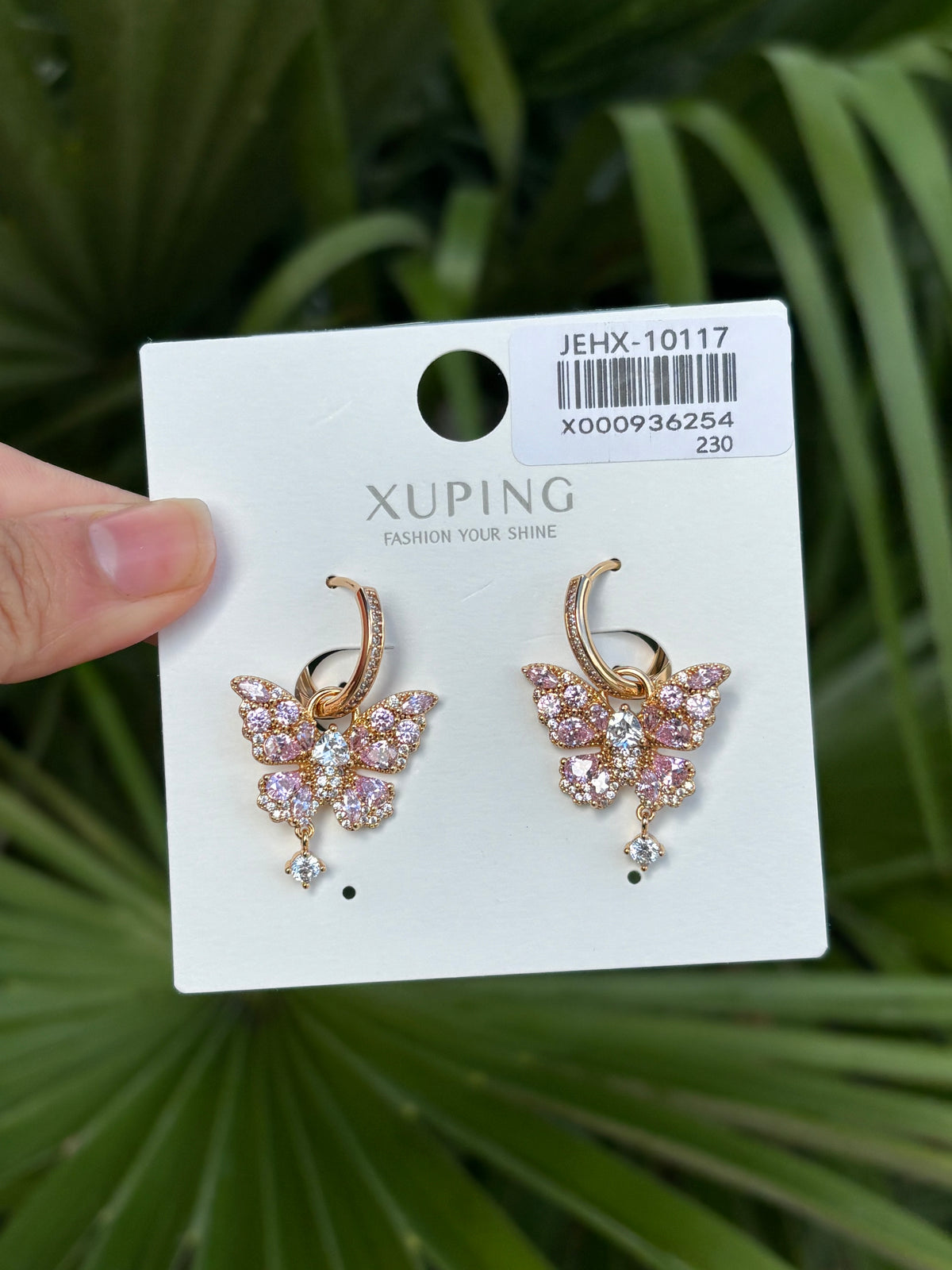 Xp butterfly pink earring #6254