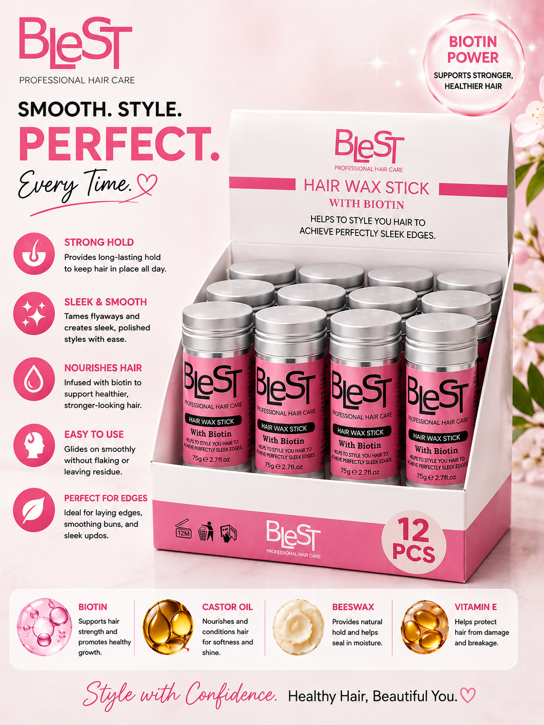 BLEST BIOTIN HAIR WAX 12pc