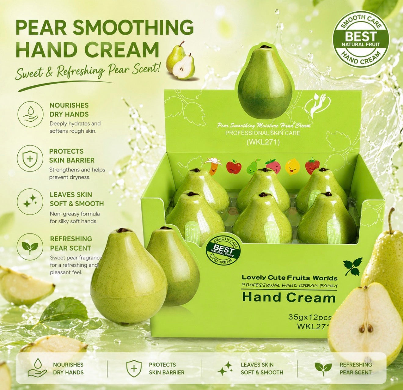 Pear Hand Cream 12pc