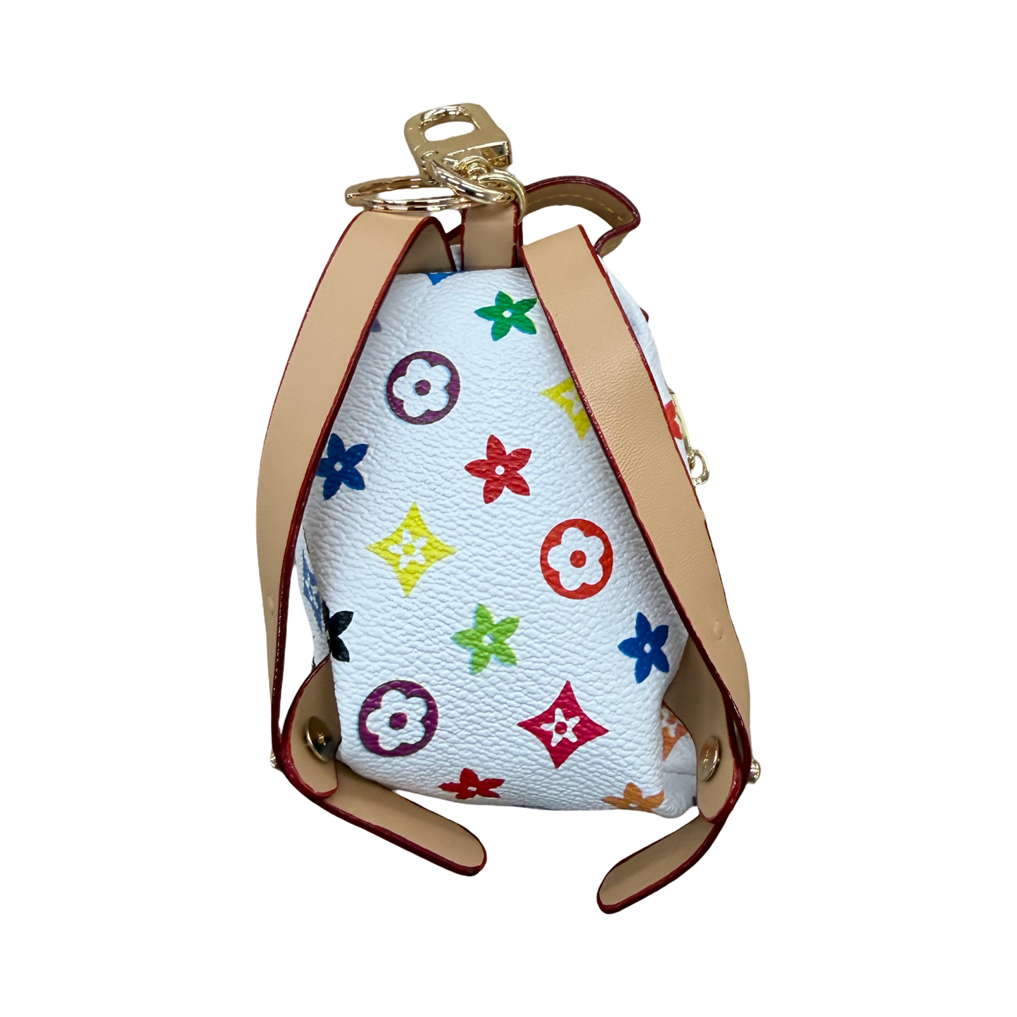 White Multi Backpack Keychain