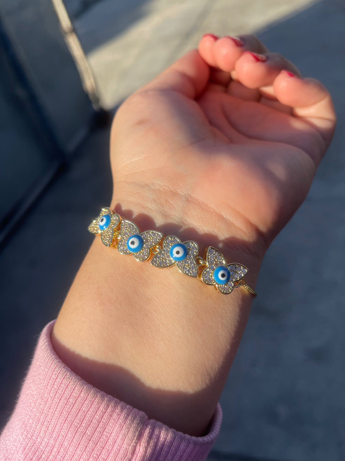 Baby Blue Evil Eye Bracele