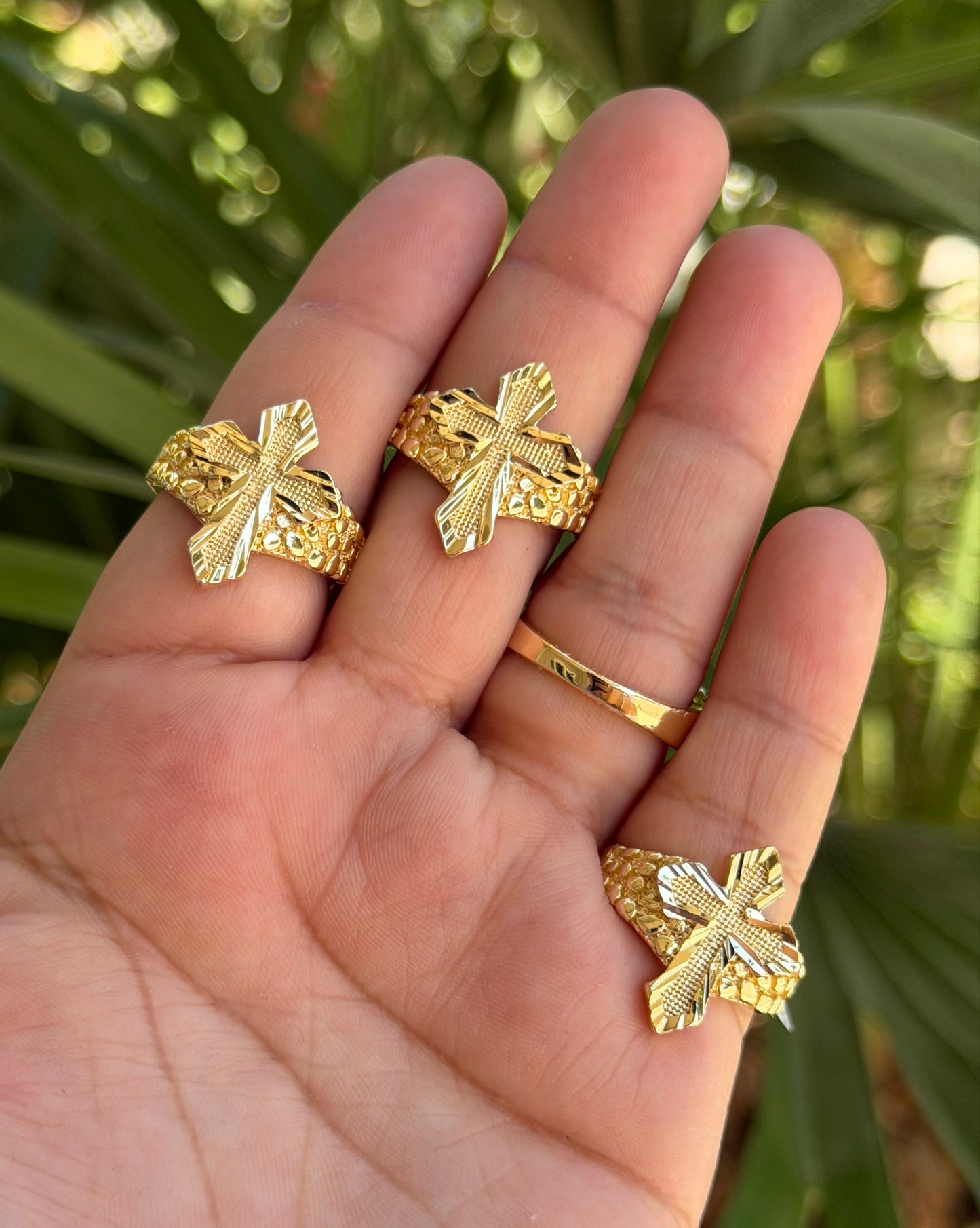 1pc Cross Nugget Ring