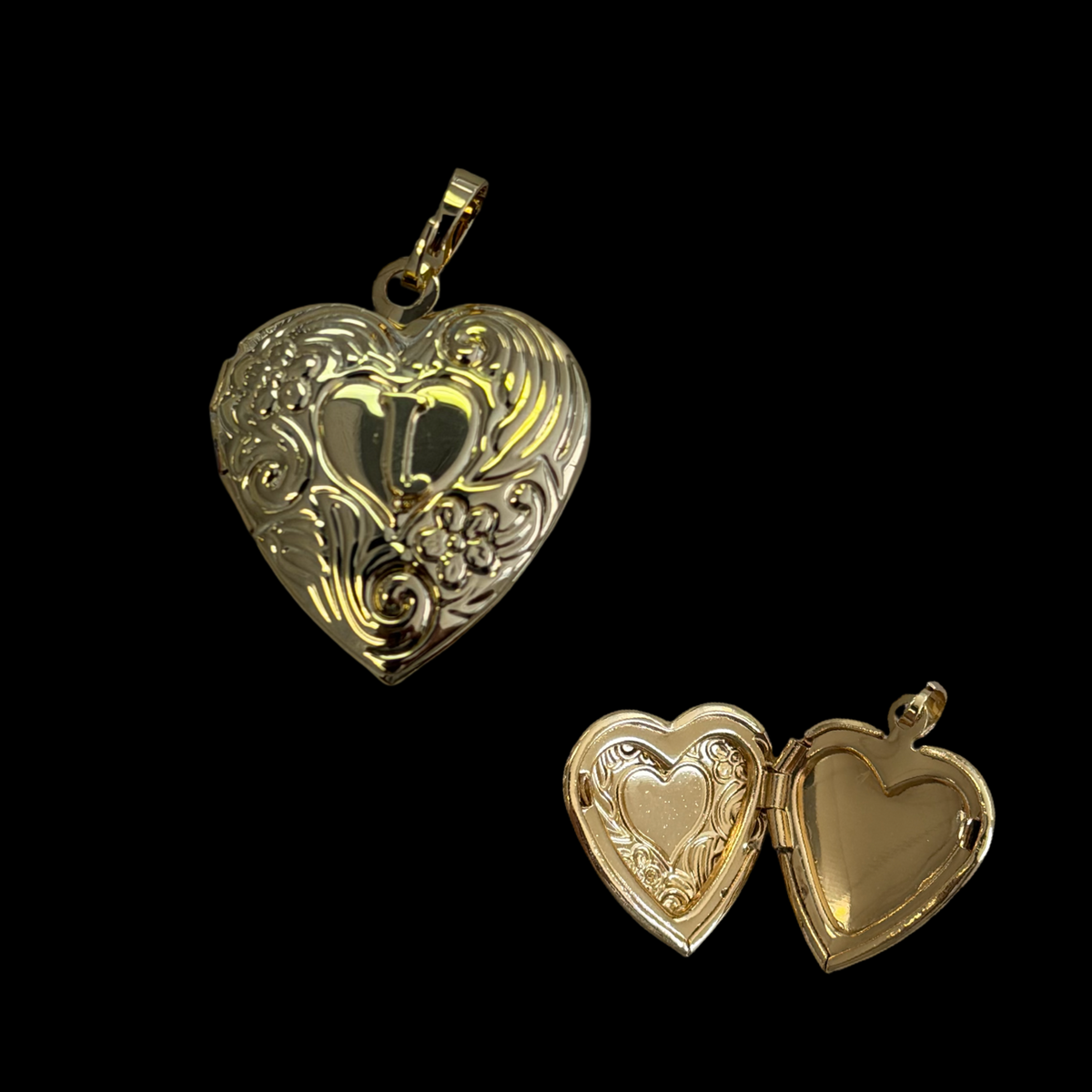 H-7 heart J pendant
