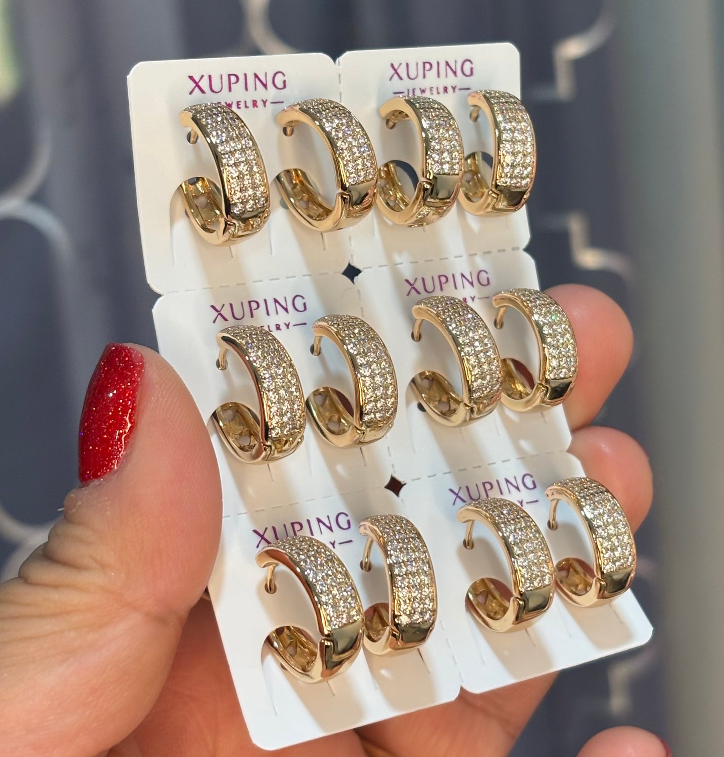 Bling Huggie Earring 6pc Pack Style#9356