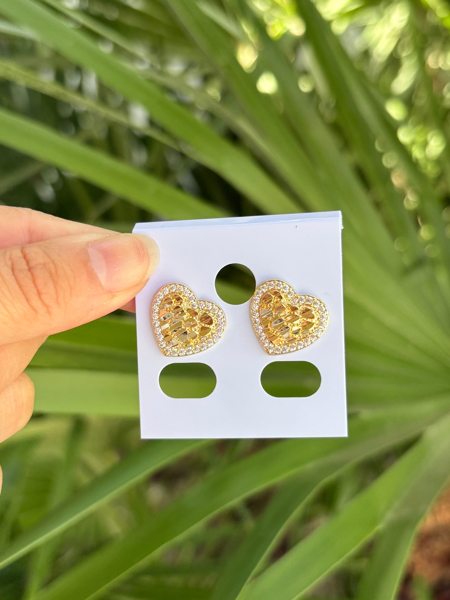 Heart nugget diff earring