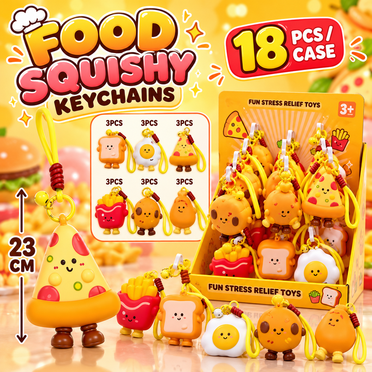 Food Keychain 18pc