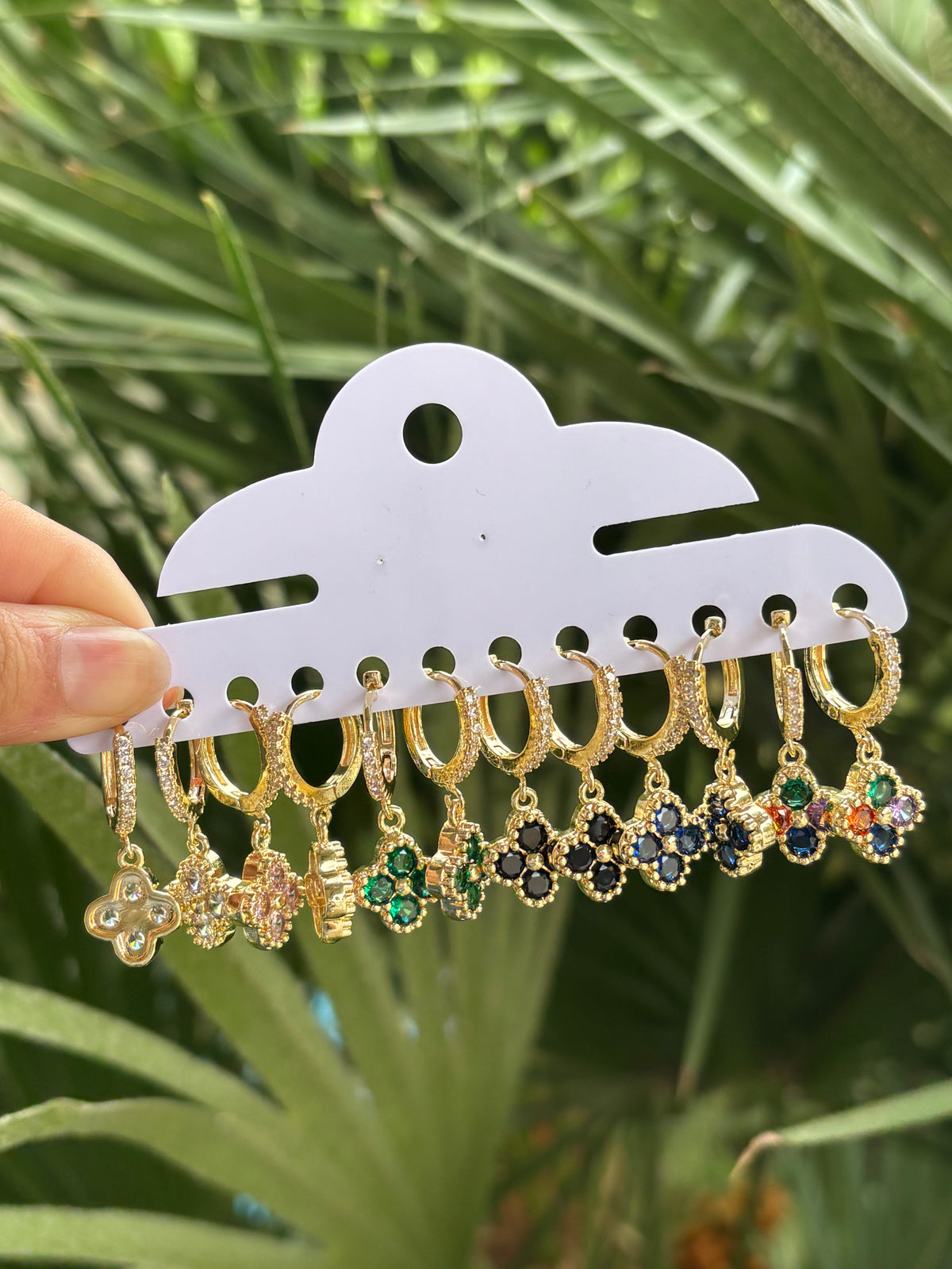 Trebol bling earring pack