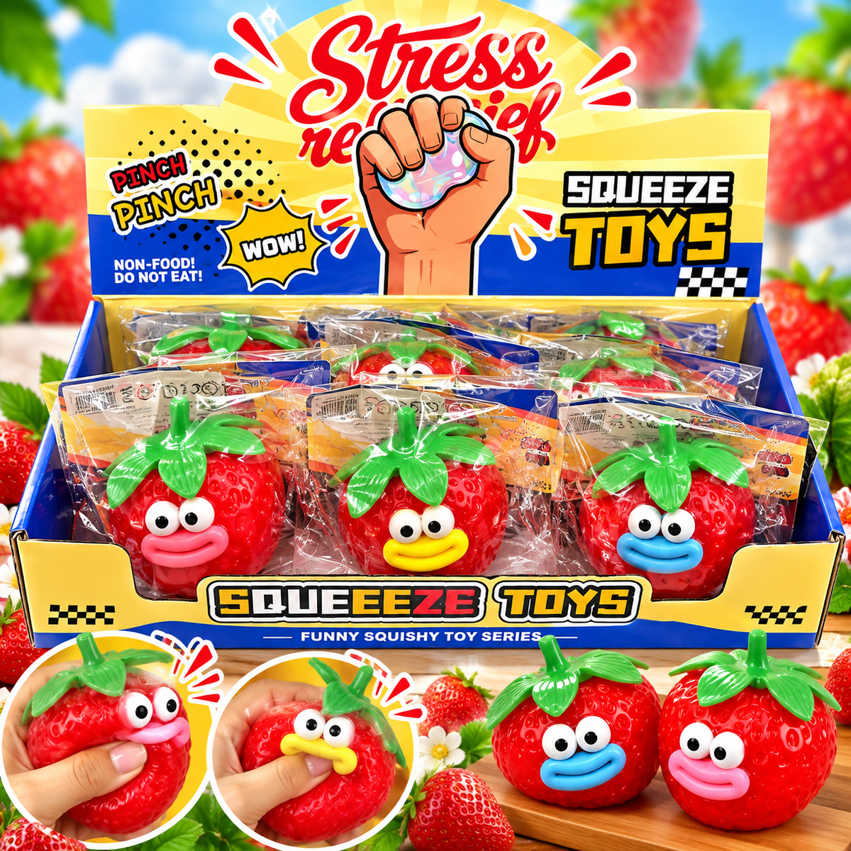 Face Strawberry Squishy 12pc