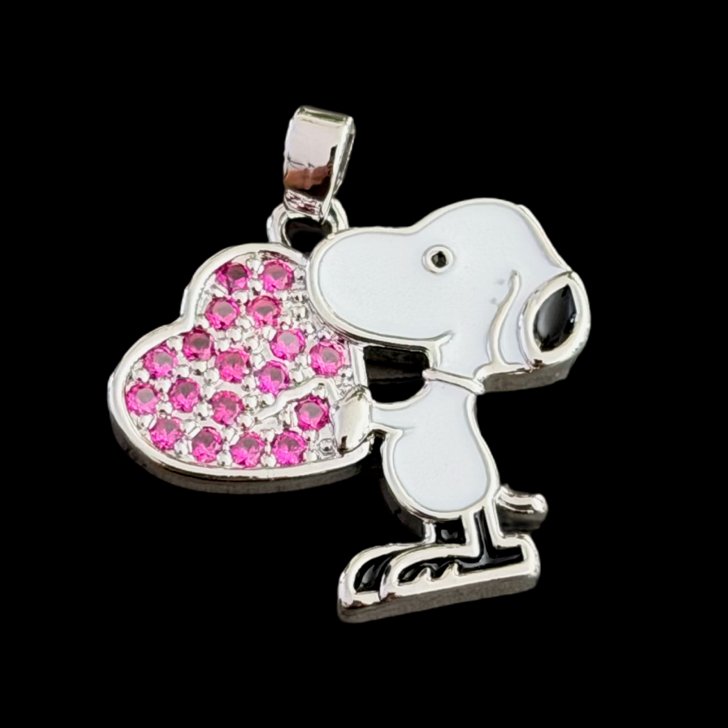 Snoopy heart silver pendant C-63
