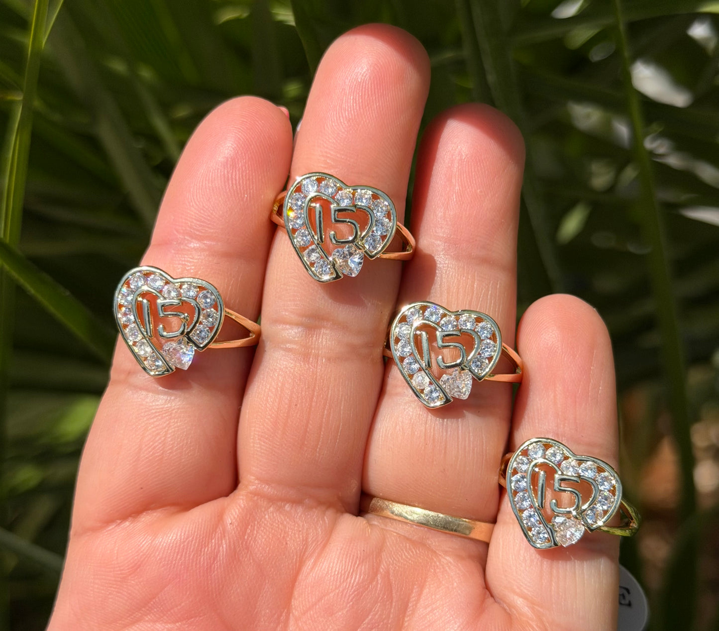 1pc Quinceañera Heart Ring