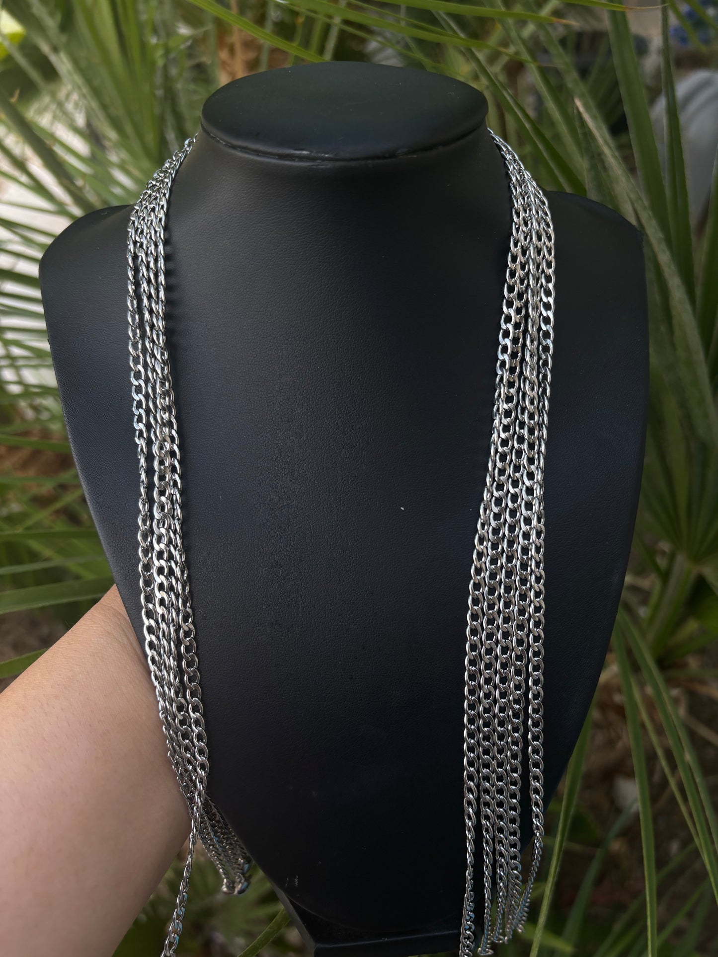 Stainless Steel Cuban 5pc Chain Pack 24”