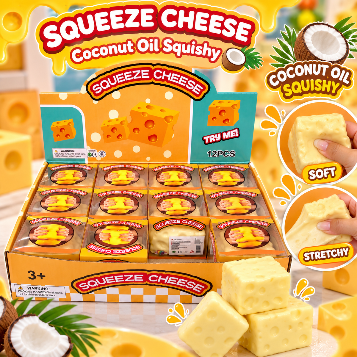 Cheese Coconut Oil Squishy 12pc