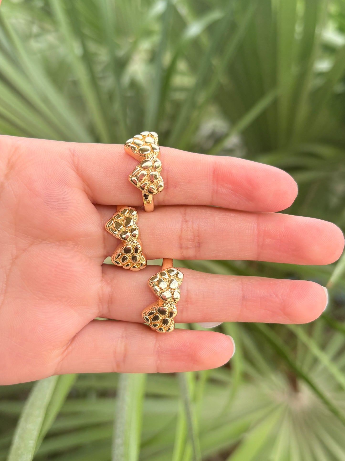 Double heart ring 1pc