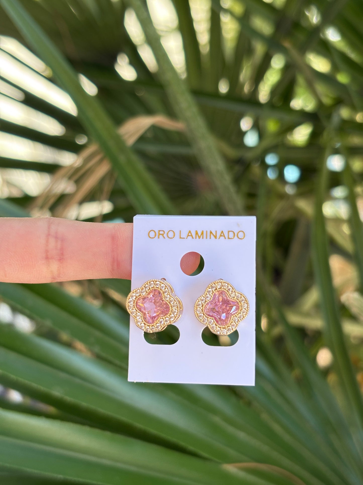 Trébol pink earring