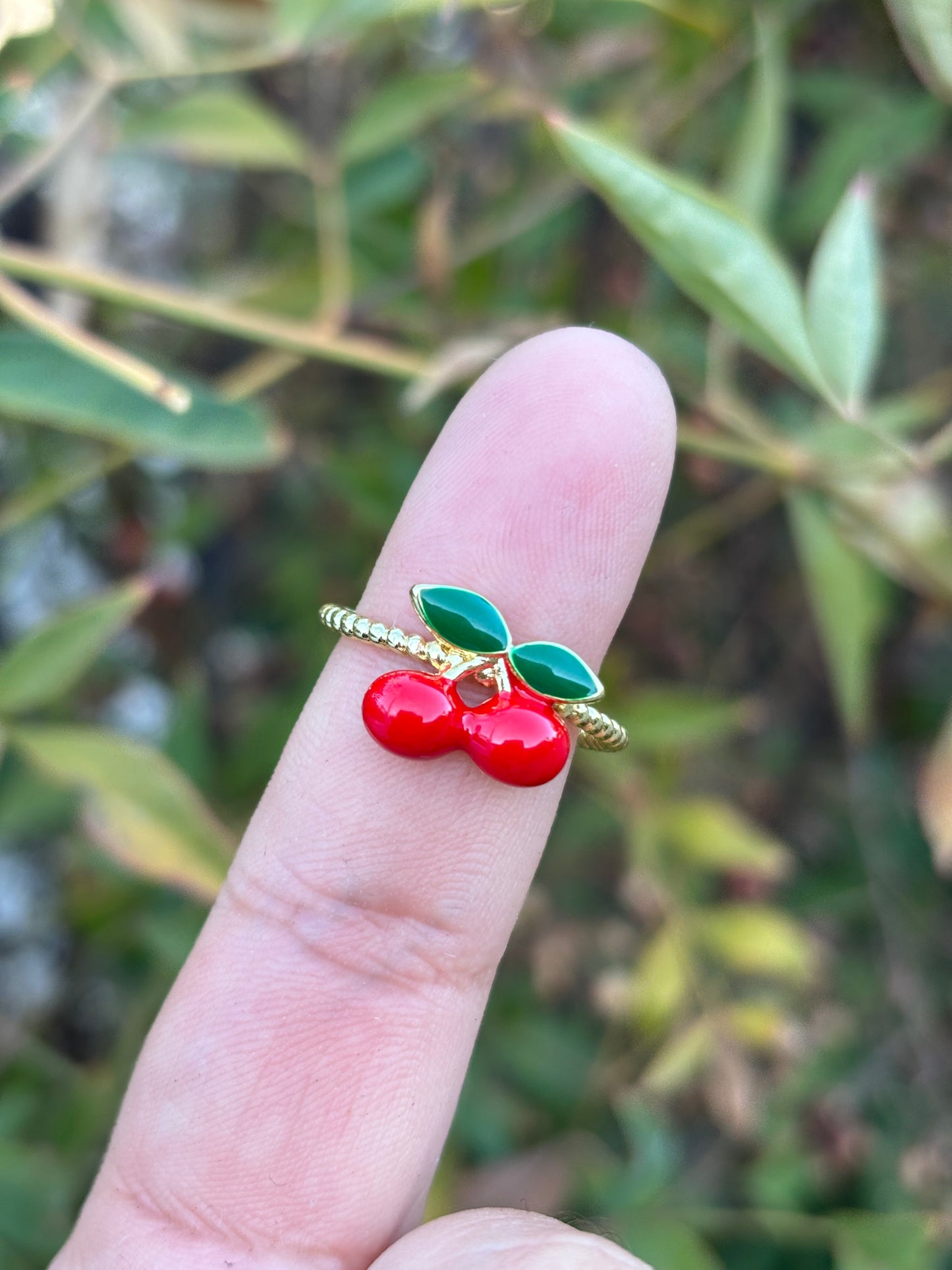 Simple Cherry Adjustable Ring