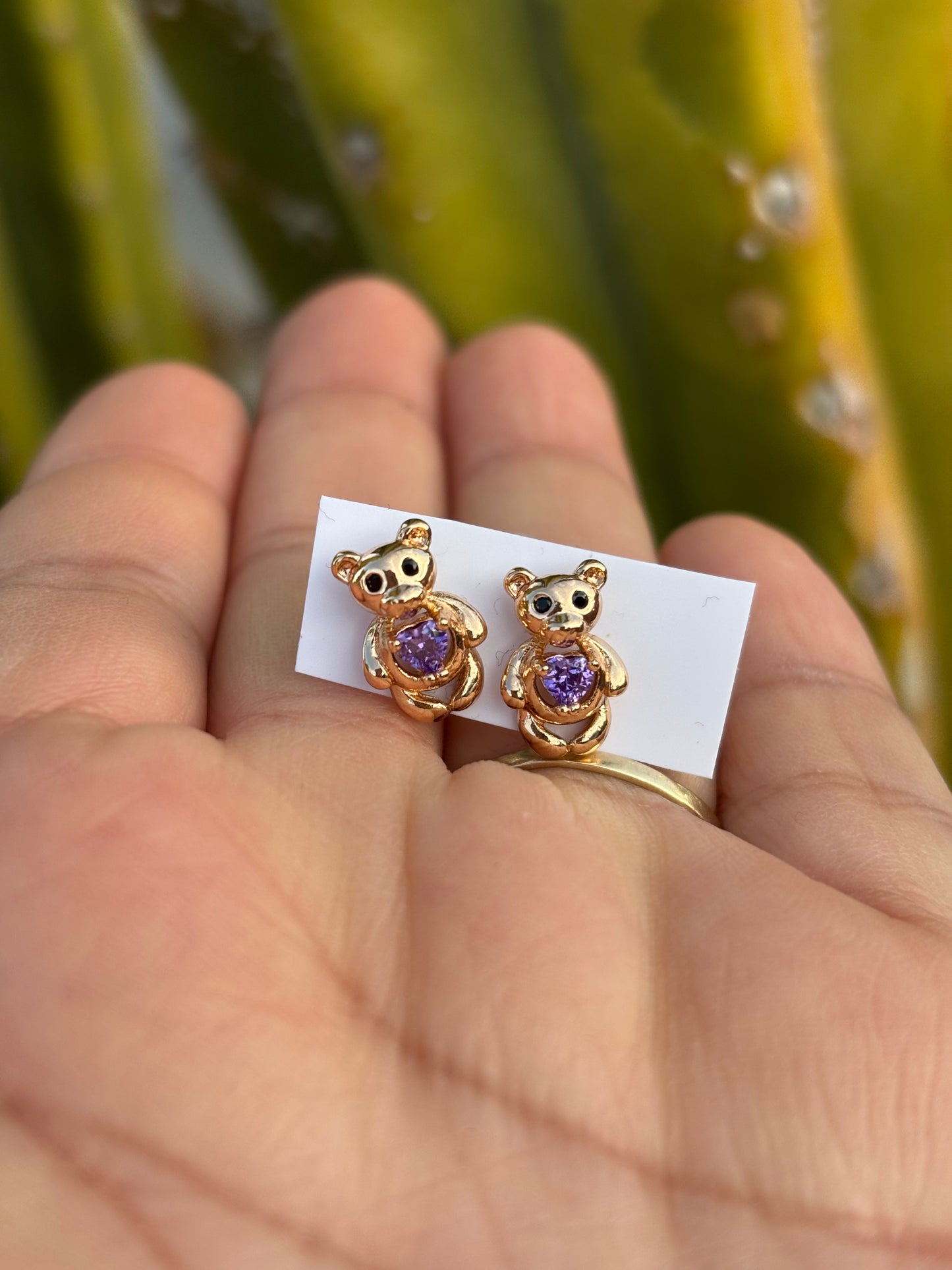 Purple Bear High Quality Stud Earring