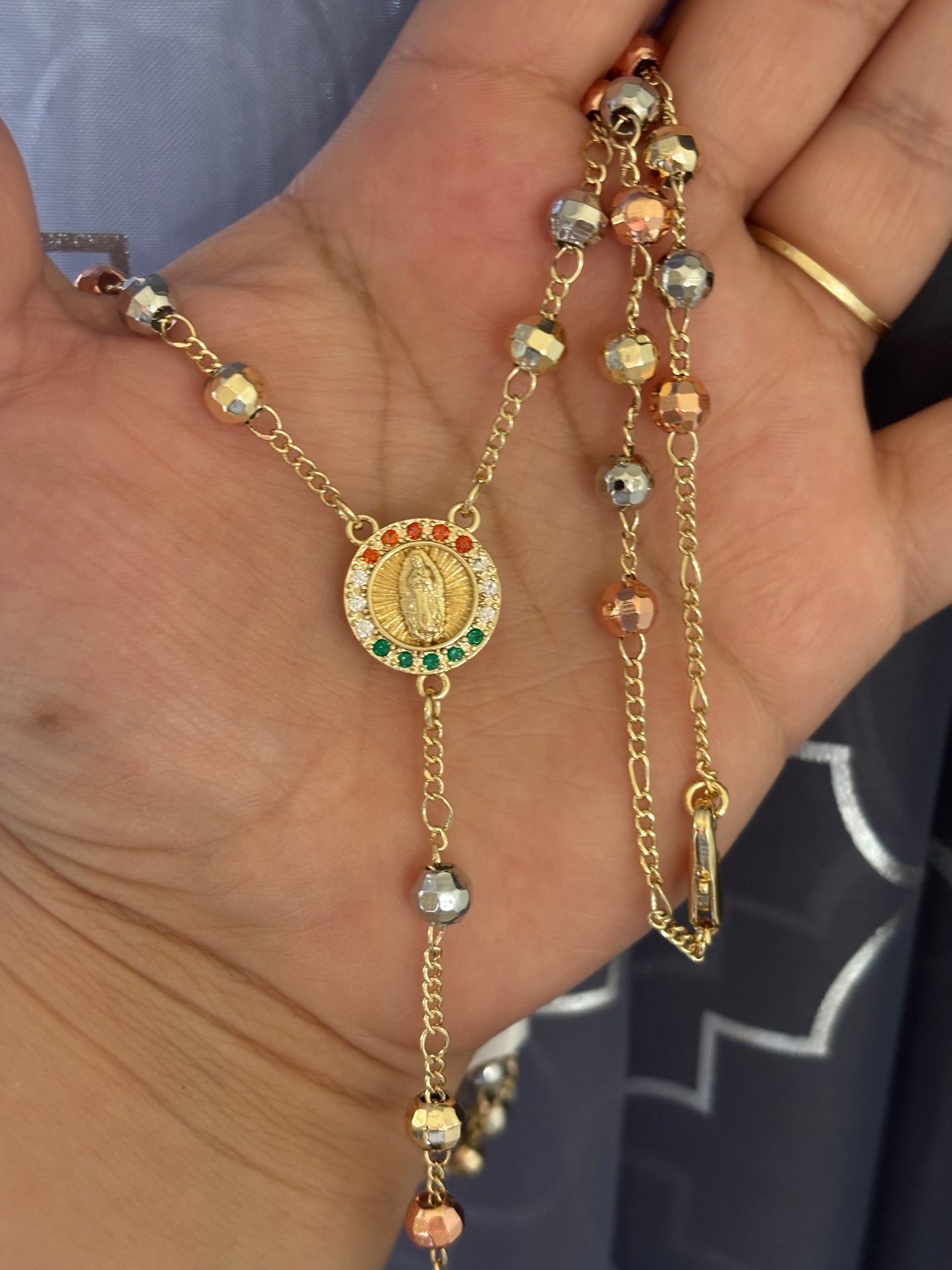 Virgen Tri Rosario Chain