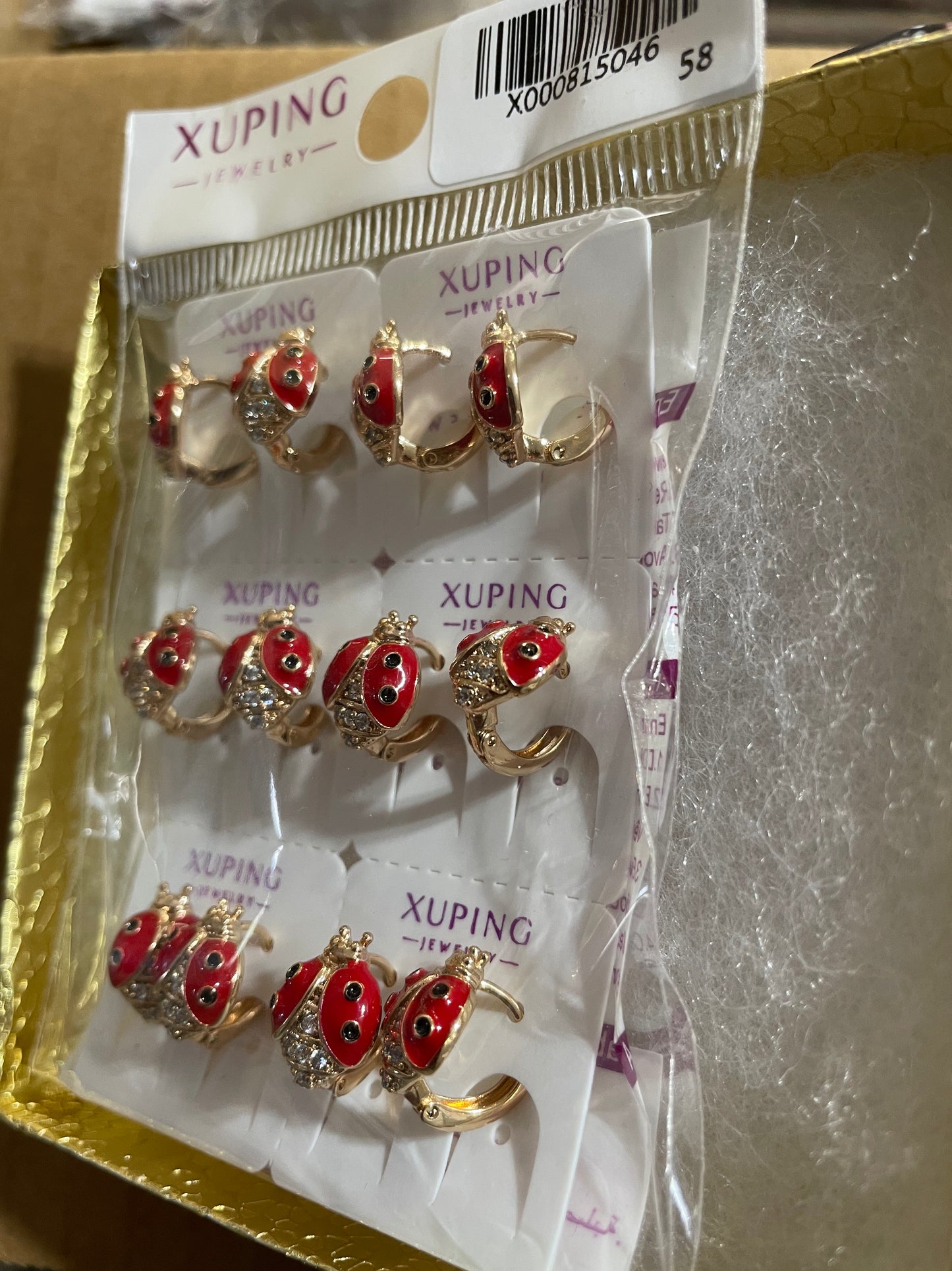 Earrings high quality pack lady bug