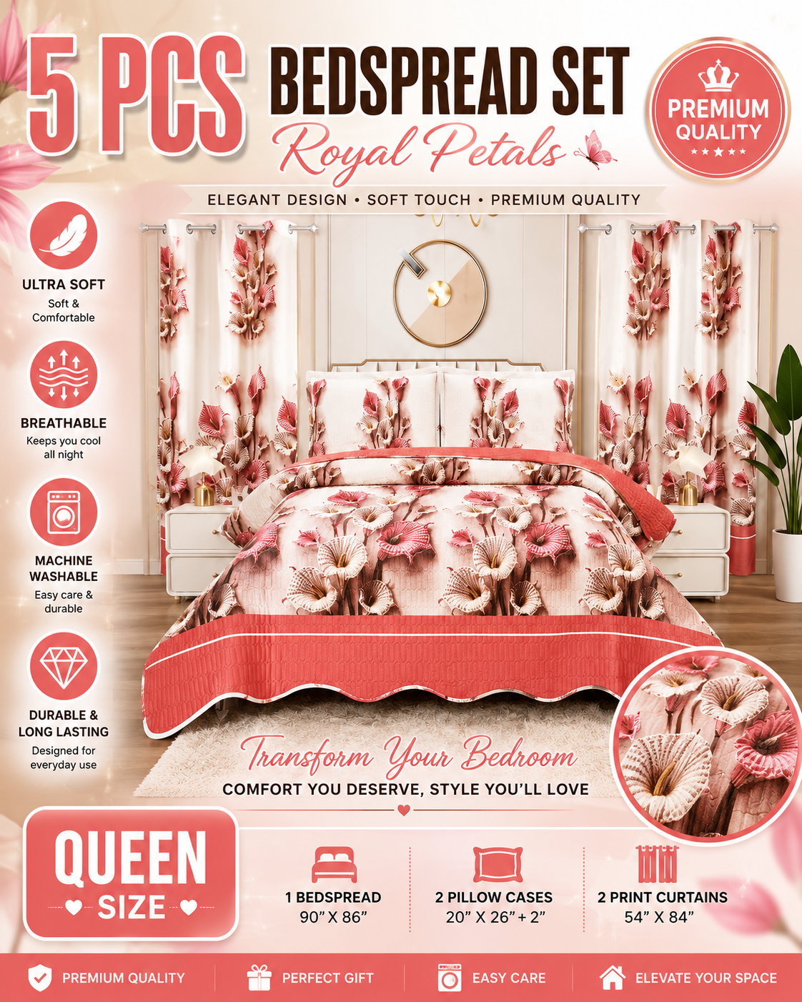 Queen royal petals 5pc set