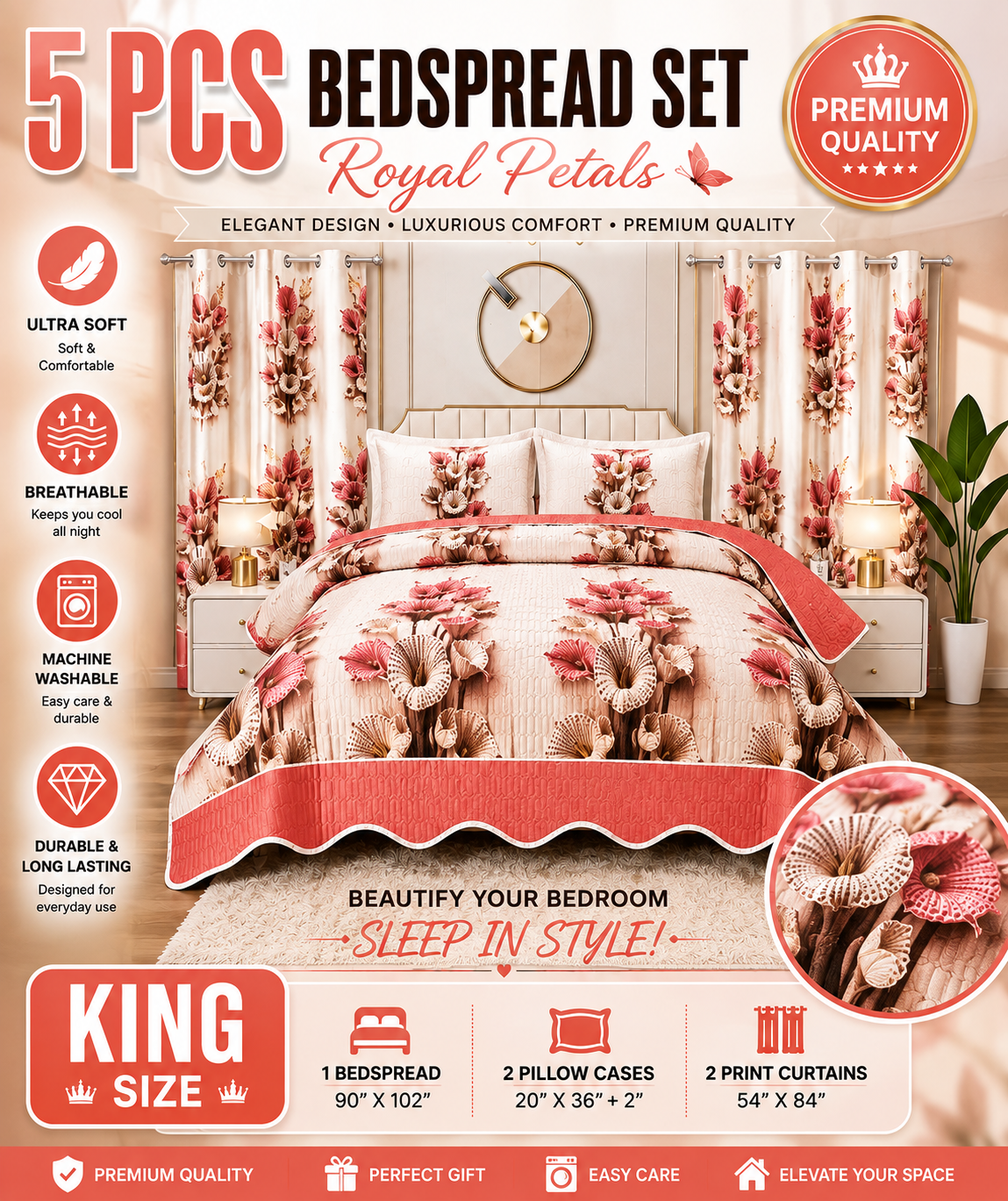 King royal petals 5pc set