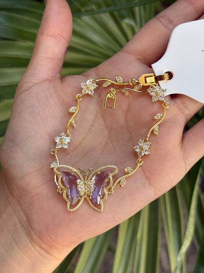 78-A butterfly purple bracelet