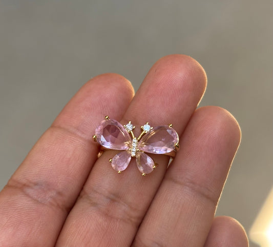 Pink Flower Ajustable Ring
