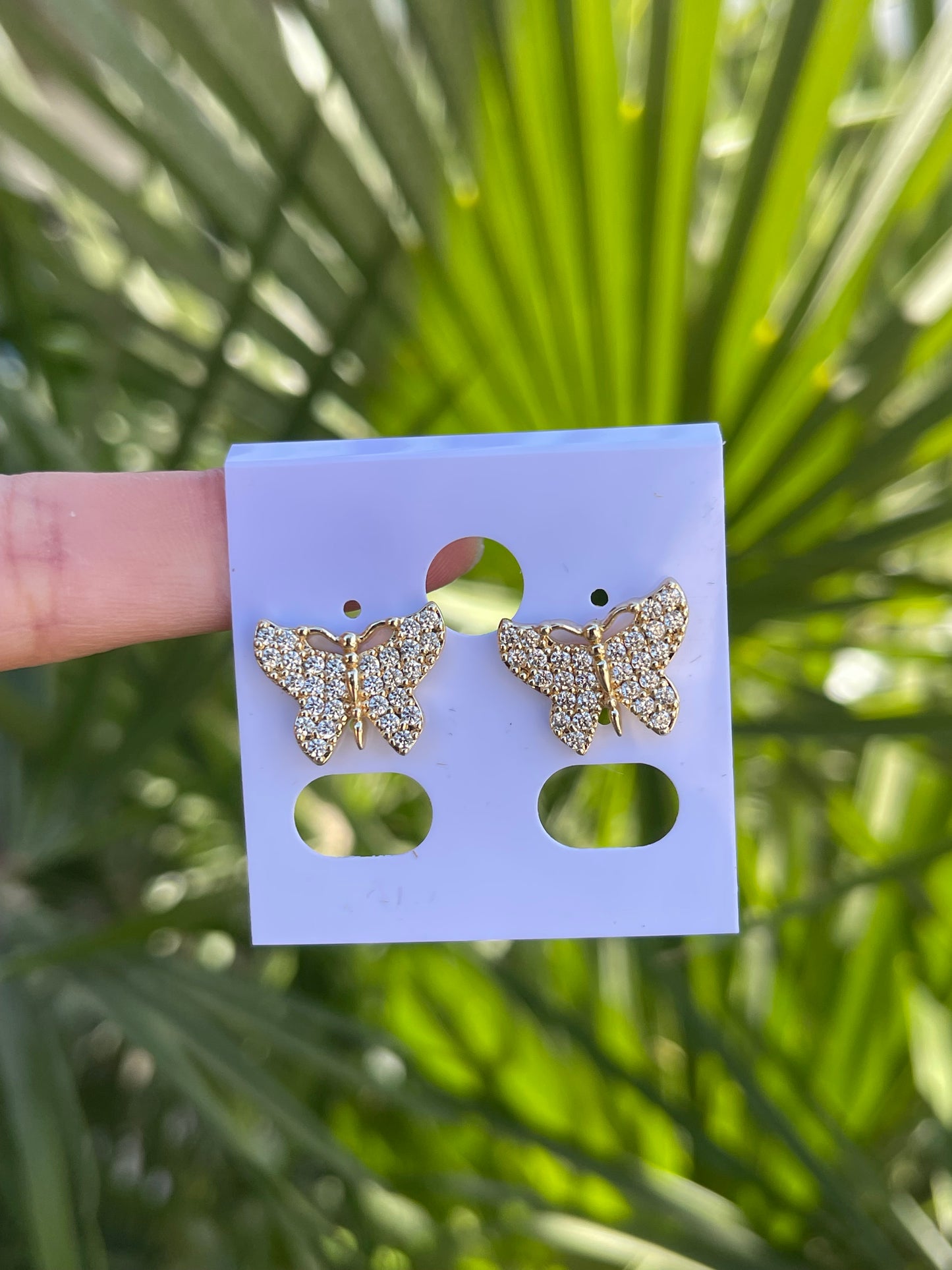 Butterfly white earring