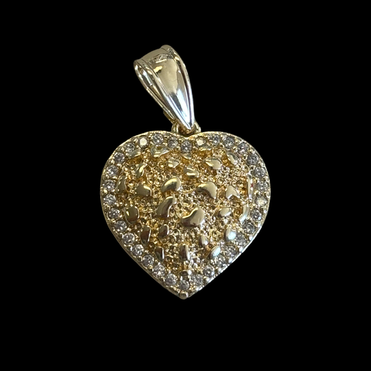 H-73 nugget heart pendant