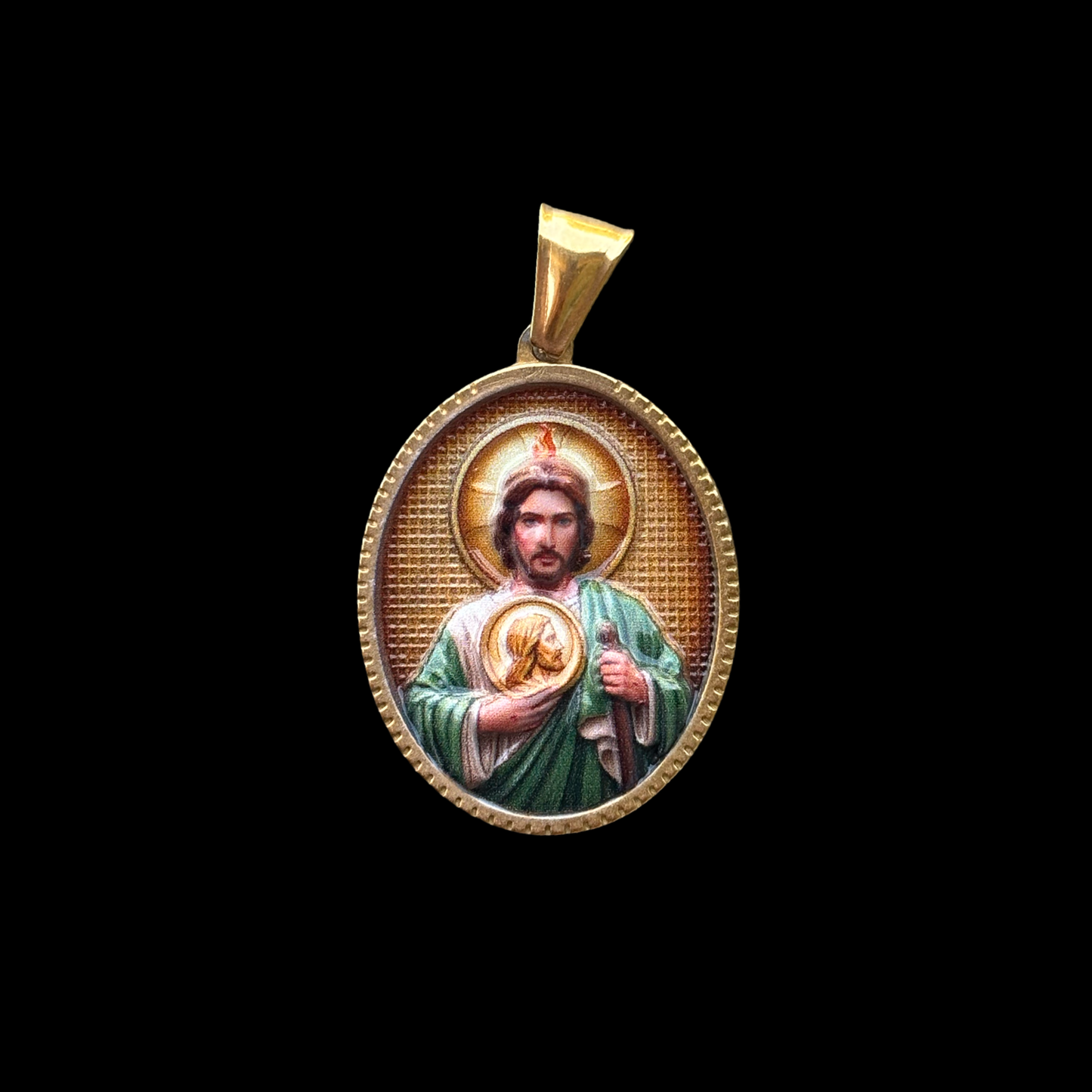 San judas stainless steel pendant