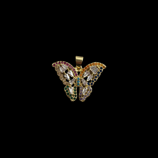 M-20 butterfly multi bling pendant