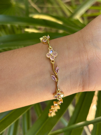 108-A flower pink bracelet